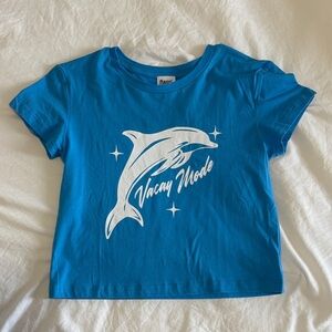 Princess Polly Vibrant Blue Dolphin Baby Tee